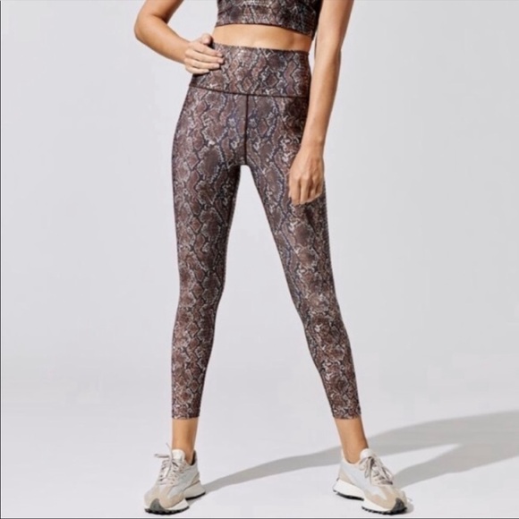 CARBON38 Printed High Rise 7/8 Legging, True Snake. Size XS